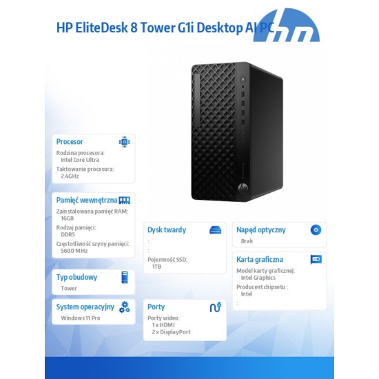Komputer EliteDesk 8 Tower G1i U7-265 1TB/16GB/W11P      A55S0ET