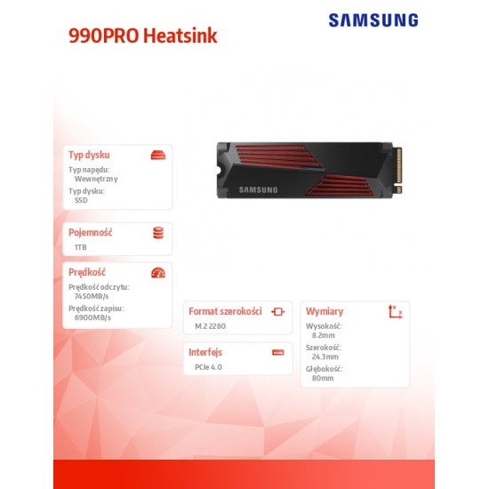 Dysk SSD 990PRO Heatsink NVMe 1TB