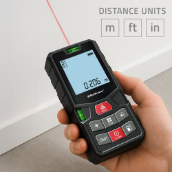 Cyfrowy dalmierz laserowy z poziomicą | podświetlany LCD | 120m 