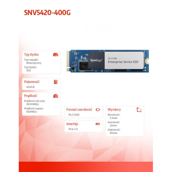 Dysk SSD SNV5420-400G 400GB M2 NVMe 2280 PLP 