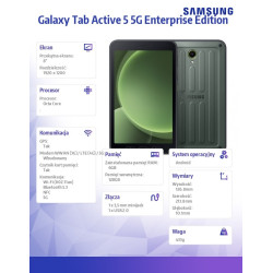 Tablet Galaxy Tab Active5 5G 8 cali 6+128GB Enterprise Edition zielony