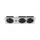 Panel wentylacyjny pionowy 19 cali 3U do szaf rack, trzy wentylatory, 230V, szary