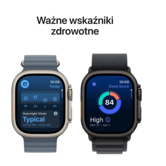 Watch Ultra 3 GPS + Cellular, koperta 49 mm z tytanu w kolorze naturalnym, opaska Trail w kolorze niebieskim/jaskrawoniebieskim - rozmiar S/M