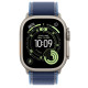 Watch Ultra 3 GPS + Cellular, koperta 49 mm z tytanu w kolorze naturalnym, opaska Trail w kolorze niebieskim/jaskrawoniebieskim - rozmiar M/L