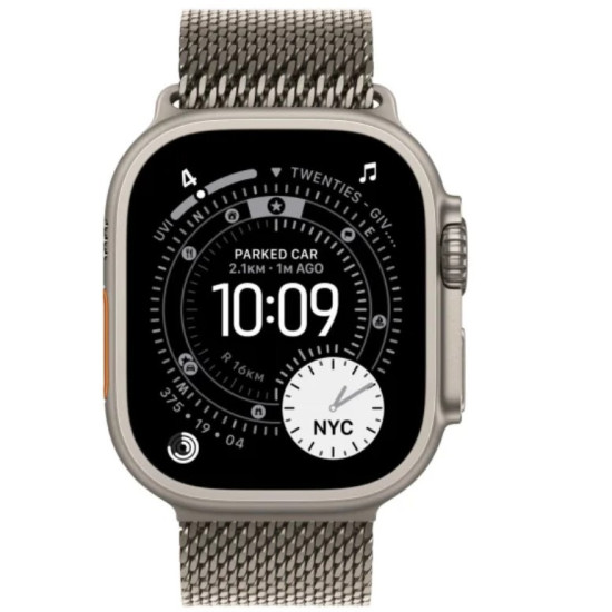 Watch Ultra 3 GPS + Cellular, koperta 49 mm z tytanu w kolorze naturalnym, bransoleta mediolańska z tytanu w kolorze naturalnym - rozmiar M