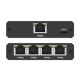 Rozdzielacz splitter Ethernet  mini SWITCH 1x4 RJ45 | 1000Mb/s | USB-C | Aluminium 