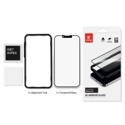 Szkło hartowane 3D Armour Glass -  iPhone 16e / iPhone 14 / iPhone 13 / iPhone 13 Pro + ramka instalacyjna