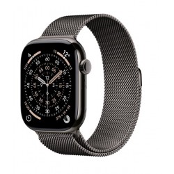 Watch Series 11 GPS + Cellular koperta 42 mm z tytanu w kolorze łupku, bransoleta mediolańska w kolorze łupku