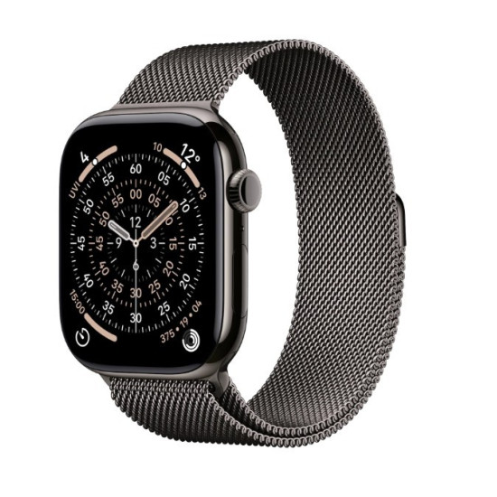 Watch Series 11 GPS + Cellular koperta 42 mm z tytanu w kolorze łupku, bransoleta mediolańska w kolorze łupku