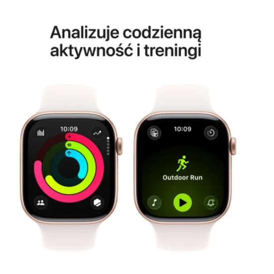 Watch Series 11 GPS+Cellular, koperta 46 mm z aluminium w kolorze różowego złota, pasek sportowy w kolorze łagodnego różu - rozmiar M/L
