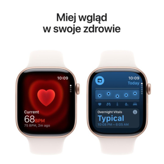 Watch Series 11 GPS+Cellular, koperta 46 mm z aluminium w kolorze różowego złota, pasek sportowy w kolorze łagodnego różu - rozmiar M/L