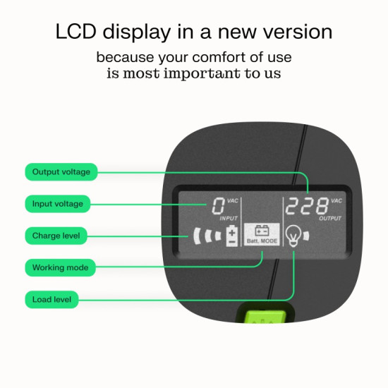 Zasilacz awaryjny UPS 600W/1000VA modyfikowana sinusoida 