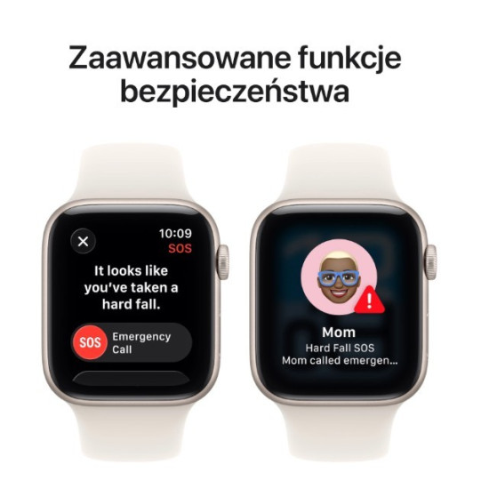 Watch SE 3 GPS koperta 44 mm z aluminium w kolorze księżycowej poświaty, pasek sportowy w kolorze księżycowej poświaty - rozmiar S/M