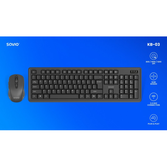 Zestaw klawiatura i mysz bezprzewodowa KB-03