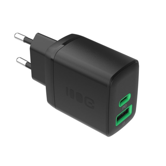 Ładowarka sieciowa 30W 1xUSB-C 1xUSB-A czarna