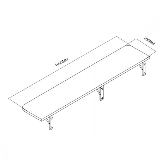 Składana półka MC-129 B 100x20 cm 