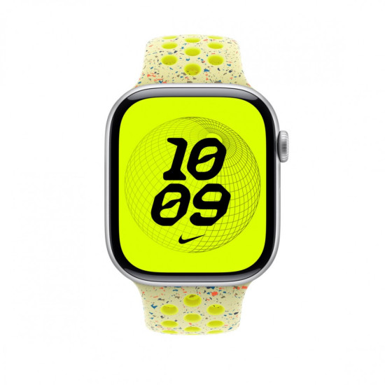 Pasek sportowy Nike w kolorze promiennym zielonożółtym do koperty 46 mm - rozmiar S/M