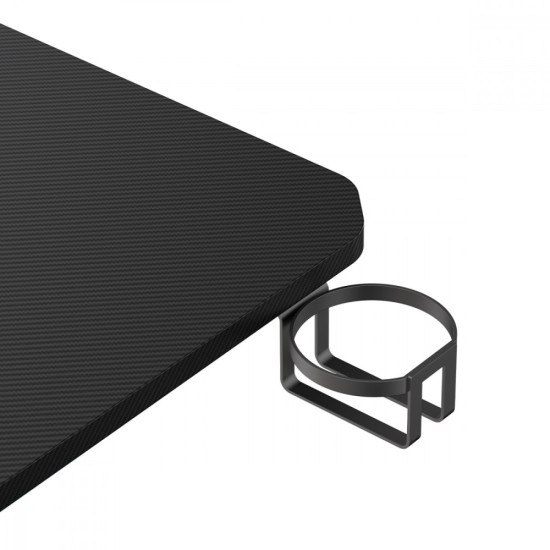 Biurko gamingowe NanoRS 120x60x75cm RS101 z uchwytem na słuchawki i kubek Czarne 