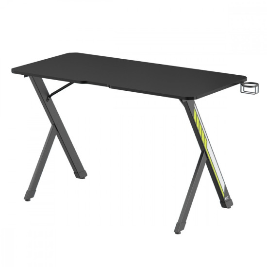 Biurko gamingowe NanoRS 120x60x75cm RS101 z uchwytem na słuchawki i kubek Czarne 
