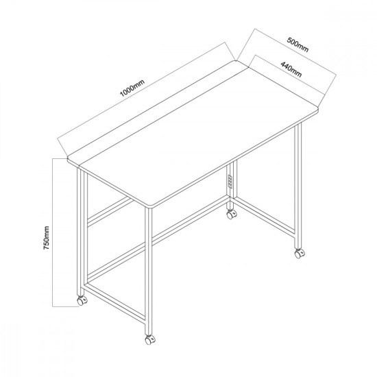 Składane mobilne biurko MC-1250 B blat 100x50 cm, max50 kg Czarne