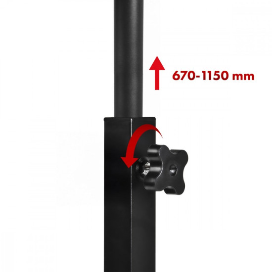 Mobilne biurko regulowane MC-124 B max 50kg, regulacja wysokości 67-115 cm, blat 80x60 cm 