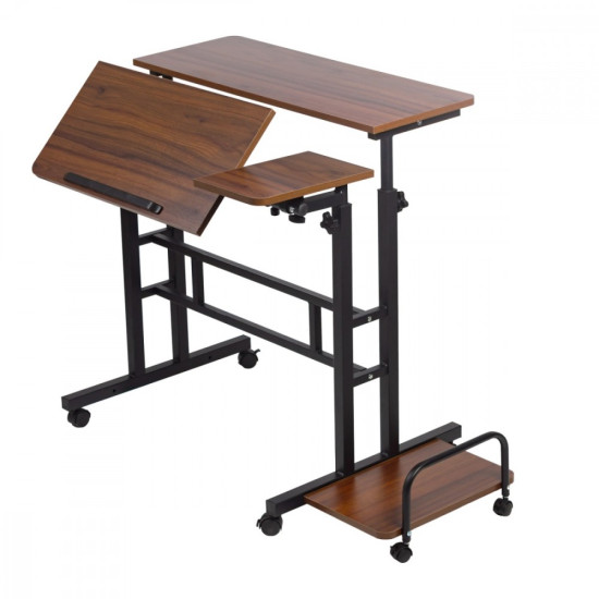 Mobilne biurko regulowane MC-124 B max 50kg, regulacja wysokości 67-115 cm, blat 80x60 cm 