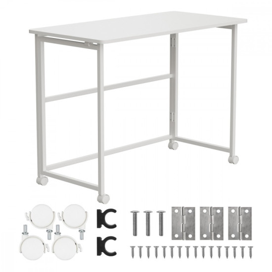 Biurko, stolik z kółkami MC-1250W 100x50 cm blat, max 50kg Białe