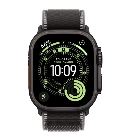 Watch Ultra 3 GPS + Cellular koperta 49 mm z tytanu w kolorze czarnym, opaska Trail w kolorze czarnym/węgla drzewnego - rozmiar M/L