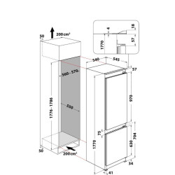 Chłodziarko-zamrażarka do zabudowy WHC18T322 