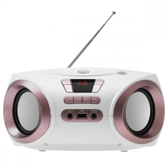 Radio Boombox CD MP3 AD1181 biało-miedziany