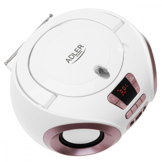 Radio Boombox CD MP3 AD1181 biało-miedziany