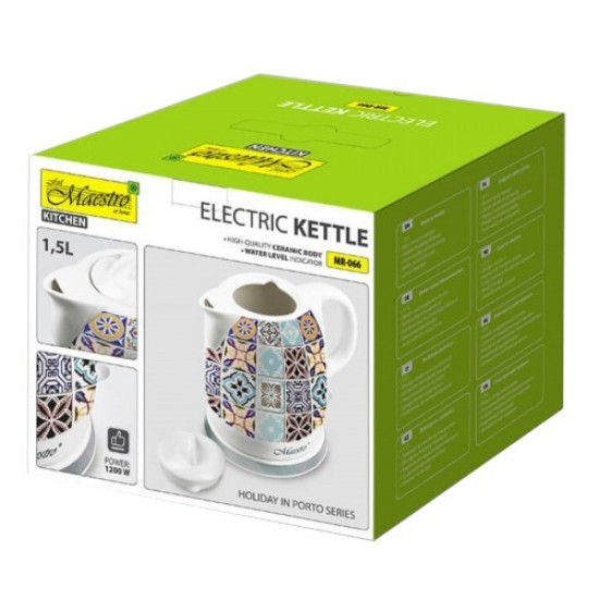 Ceramiczny czajnik elektryczny 1,5l 1200W MR-066-PORTO