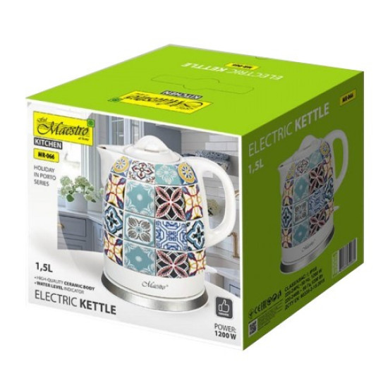 Ceramiczny czajnik elektryczny 1,5l 1200W MR-066-PORTO
