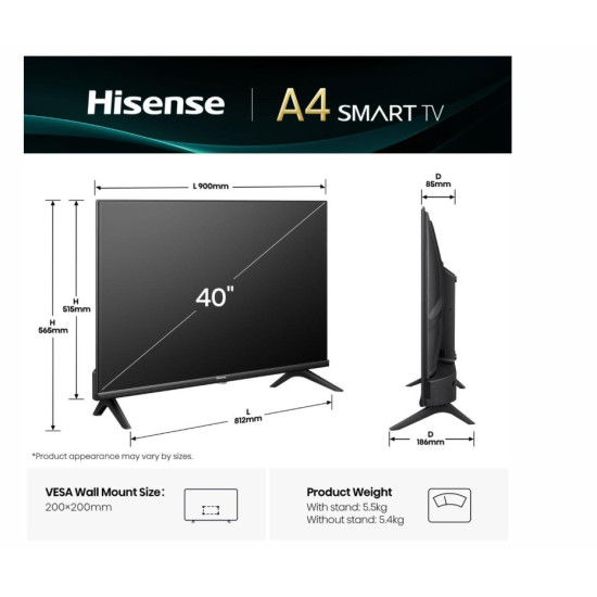 Telewizor LED 40 cali 40A4Q