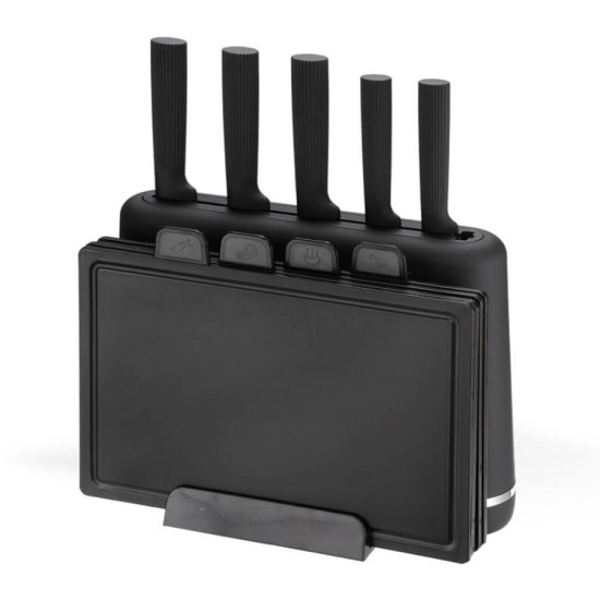 Zestaw noży + desek na podstawce MR-1412-BLACK 