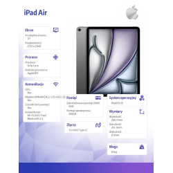 iPad Air 13 cali WiFi 256GB Szary