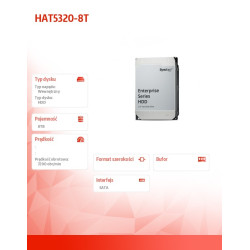 Dysk HDD 8TB SATA 7.2k 3.5 HAT5320-8T 5Y