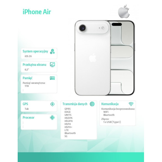 iPhone Air 1TB Biały obłok