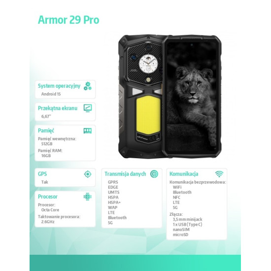 Smartfon Armor 29 Pro 5G 16GB/512GB czarny 
