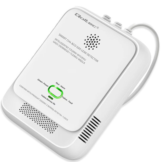 Czujnik wycieku gazu i tlenku węgla | alarm 85dB | LED 