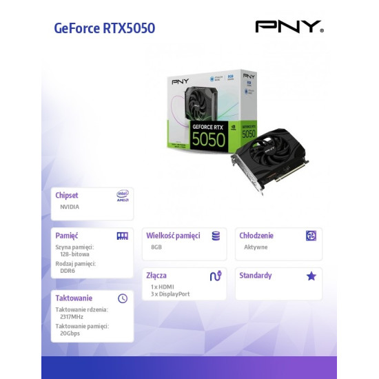 Karta graficzna GeForce RTX 5050 8GB 1F VCG50508SFXPB1 