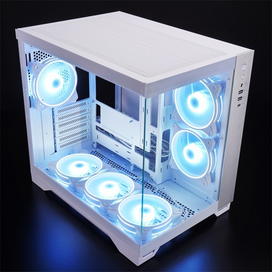 Obudowa VISIO GM-30W-T G-OP 6xwentylator ARGB biała
