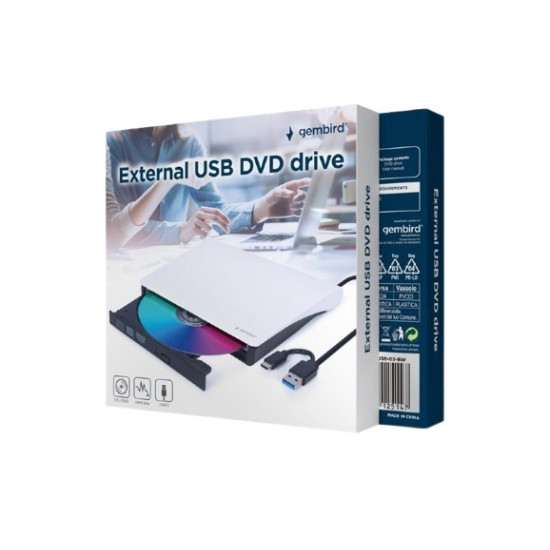 Napęd DVD na USB zewnętrzny DVD-USB-031-BW czarno-biały