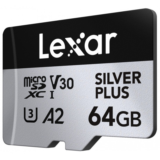 Karta pamiÄci microSD 64GB C10 A2 U3 V30 205/100MB/s Silver Plus