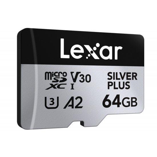 Karta pamiÄci microSD 64GB C10 A2 U3 V30 205/100MB/s Silver Plus