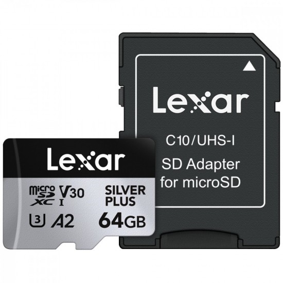 Karta pamiÄci microSD 64GB C10 A2 U3 V30 205/100MB/s Silver Plus