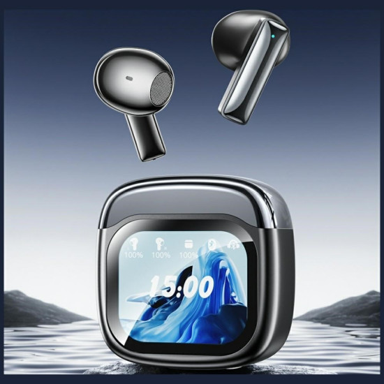 SĹuchawki bluetooth ENC TP100 5.4 TWS LCD czarne 