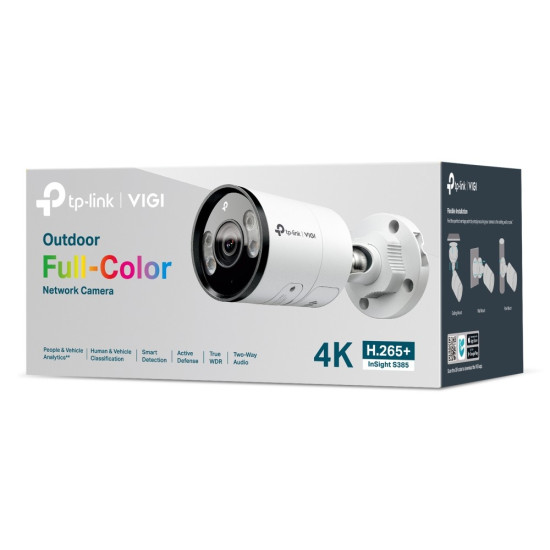 Kamera InSight S385(4mm)  Zewnętrzna, w pełni kolorowa kamera sieciowa VIGI typu Bullet, 8MP 