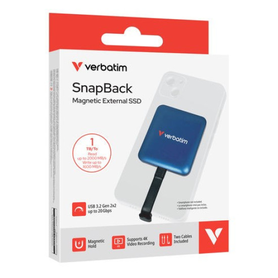 Dysk zewnętrzny SnapBack Magnetic SSD Blue MagSave 1TB Apple ProRes 4K 60kl/s 