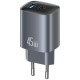 Ĺadowarka sieciowa T66 45W CC290 GaN Fast charge 1xUSB-A 1xUSB-C srebrny 
